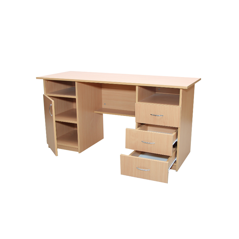 Стіл вчительський з 3-ма шухлядами та відділенням з дверкою, АНШАР ГРУП (4104),1500х600х750 мм., матеріал – ЛДСП, 18 мм